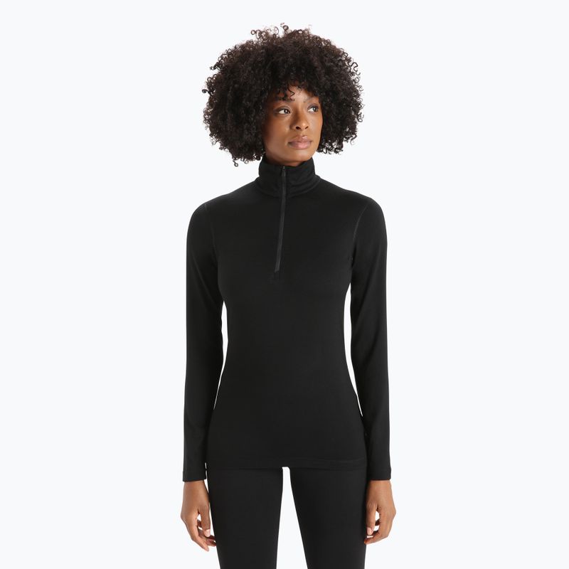 Longsleeve termoaktywny damski icebreaker 200 Oasis Half Zip black