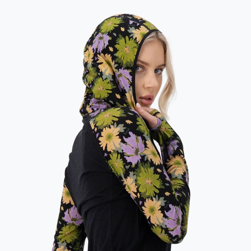 Bluza termoaktywna damska Mons Royale Bella Tech Hood alpine bloom/ black 5