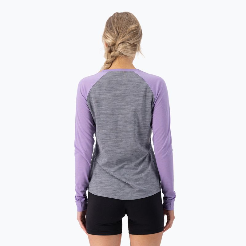 Bluza termoaktywna damska Mons Royale Icon Raglan grey heather/ lupin 3