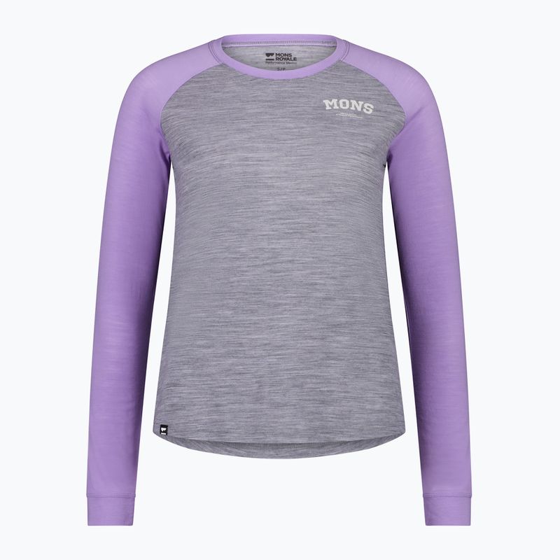 Bluza termoaktywna damska Mons Royale Icon Raglan grey heather/ lupin 4