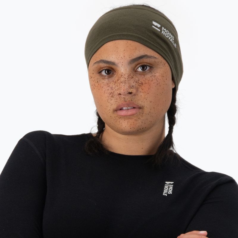Opaska na głowę Mons Royale Haines Merino dark olive 2