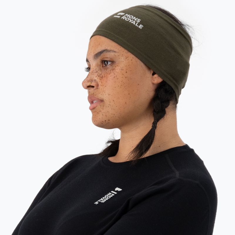 Opaska na głowę Mons Royale Haines Merino dark olive 3