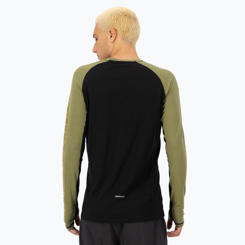 Bluza termoaktywna męska Mons Royale Temple Merino fern/black 2