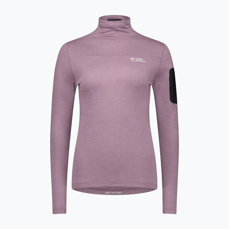 Longsleeve termoaktywny damski Mons Royale Diversion Mock Neck mauve 3
