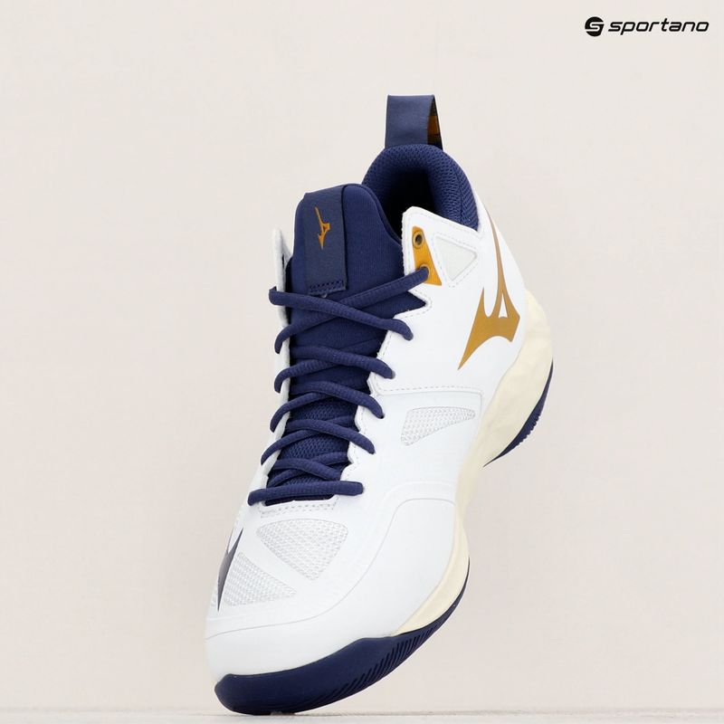 Buty do siatkówki Mizuno Wave Dimension Mid white/blue ribbon/mp gold 15