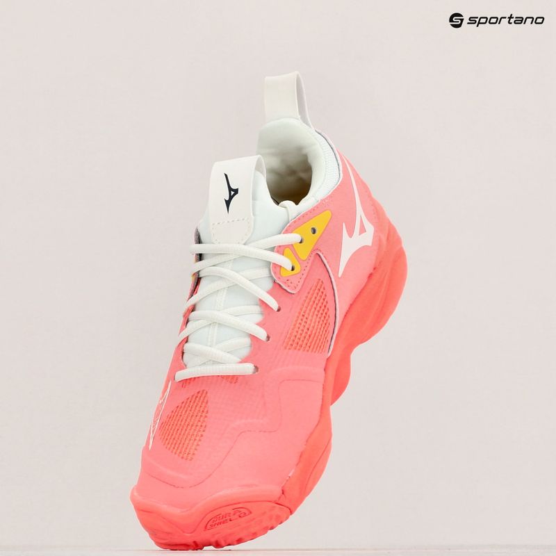 Buty do siatkówki damskie Mizuno Wave Momentum 3 candy coral/black/bolt 2 neon 15