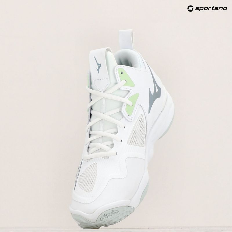 Buty do siatkówki damskie Mizuno Wave Momentum 3 Mid white/glacial /pantinagreen 9