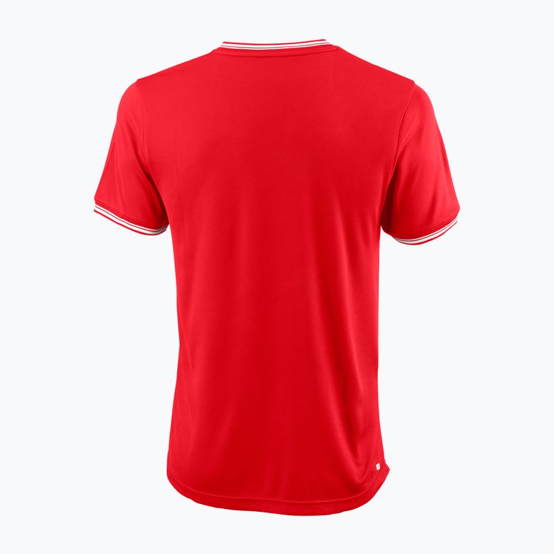 Koszulka tenisowa męska Wilson Team II High V-Neck team red 2