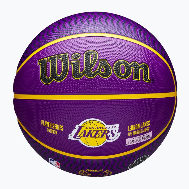 Piłka do koszykówki Wilson NBA Player Icon Outdoor Lebron violet rozmiar 7 6