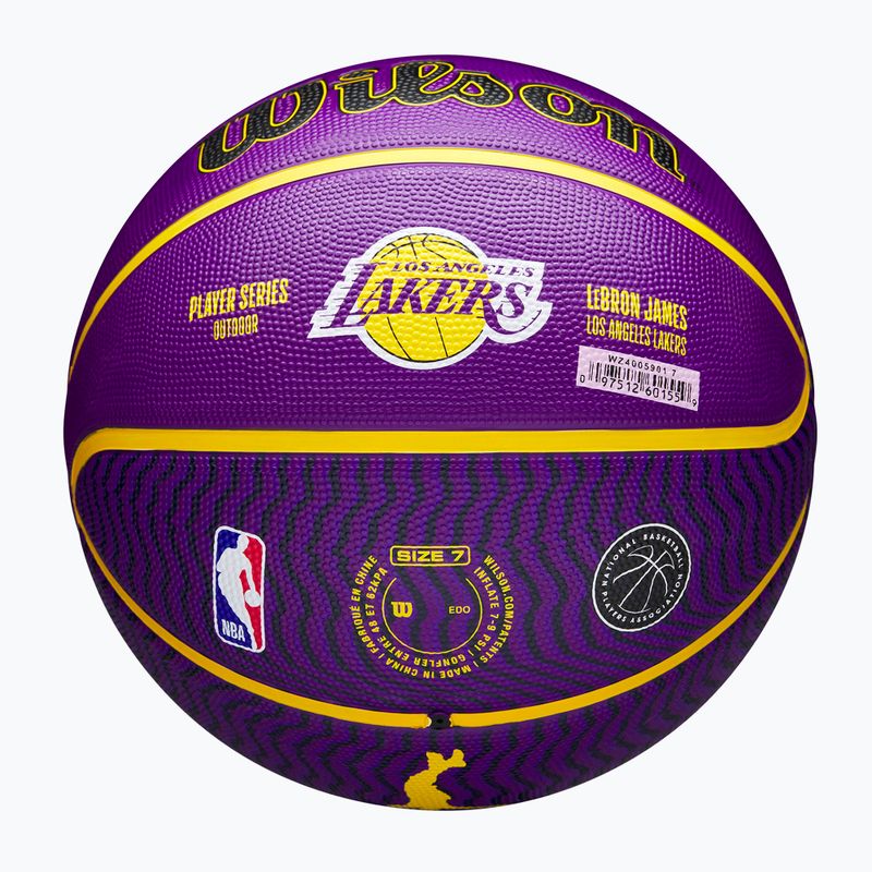 Piłka do koszykówki Wilson NBA Player Icon Outdoor Lebron violet rozmiar 7 7