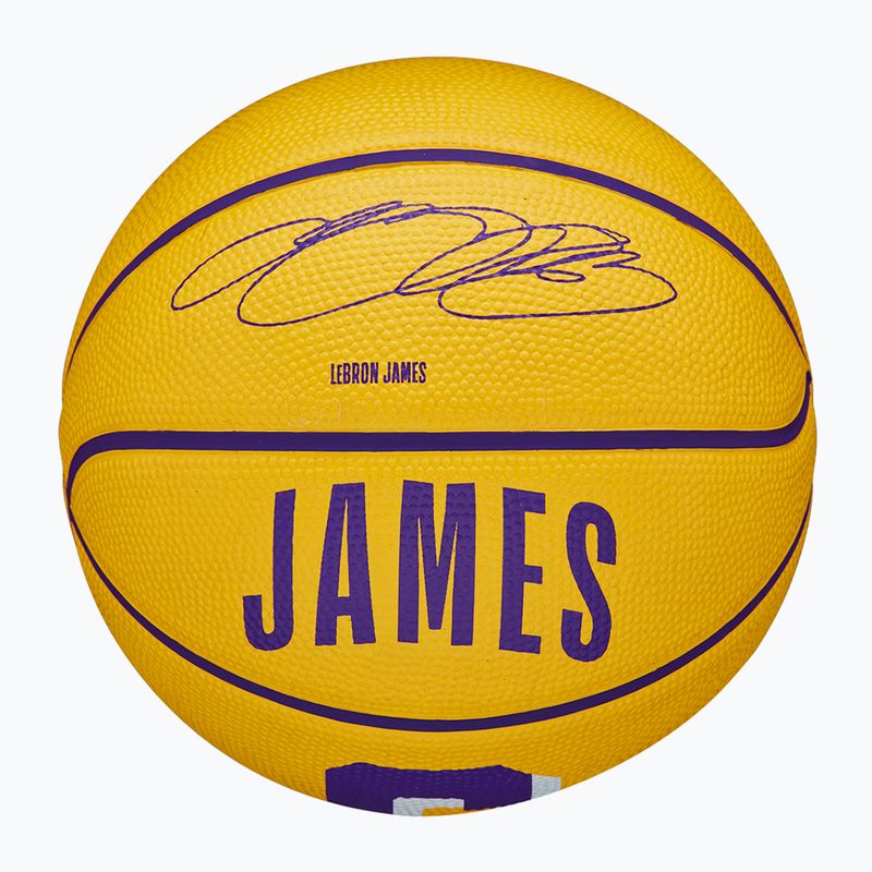 Piłka do koszykówki dziecięca Wilson NBA Player Icon Mini Lebron yellow rozmiar 3