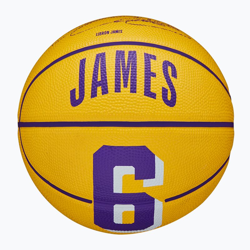 Piłka do koszykówki dziecięca Wilson NBA Player Icon Mini Lebron yellow rozmiar 3 3