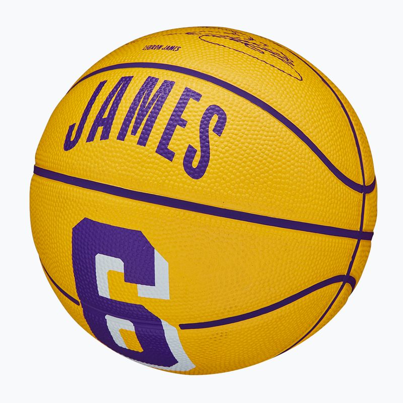 Piłka do koszykówki dziecięca Wilson NBA Player Icon Mini Lebron yellow rozmiar 3 4