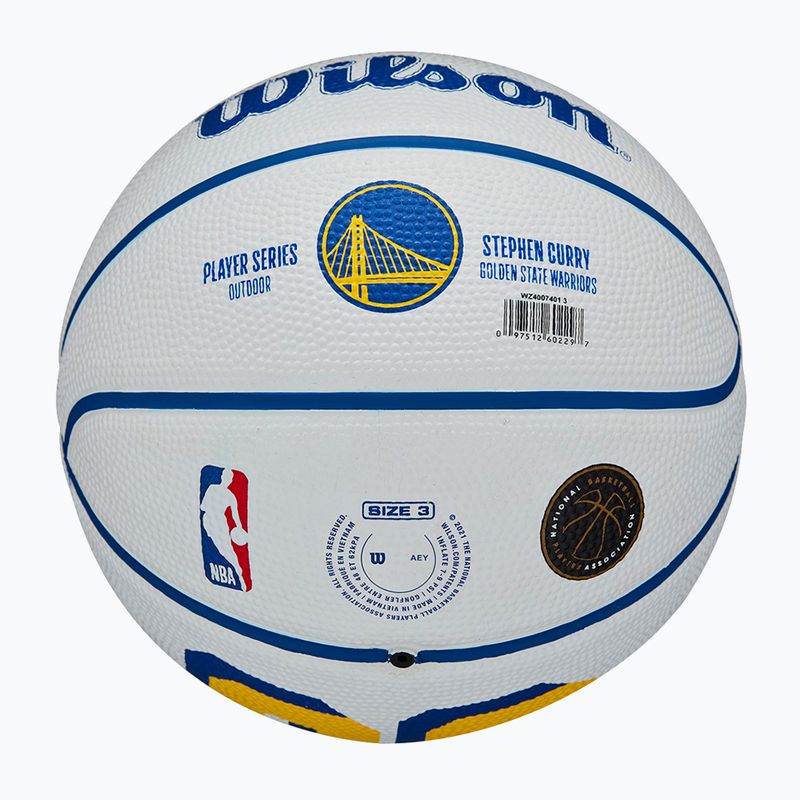Piłka do koszykówki dziecięca Wilson NBA Player Icon Mini Curry white rozmiar 3 6