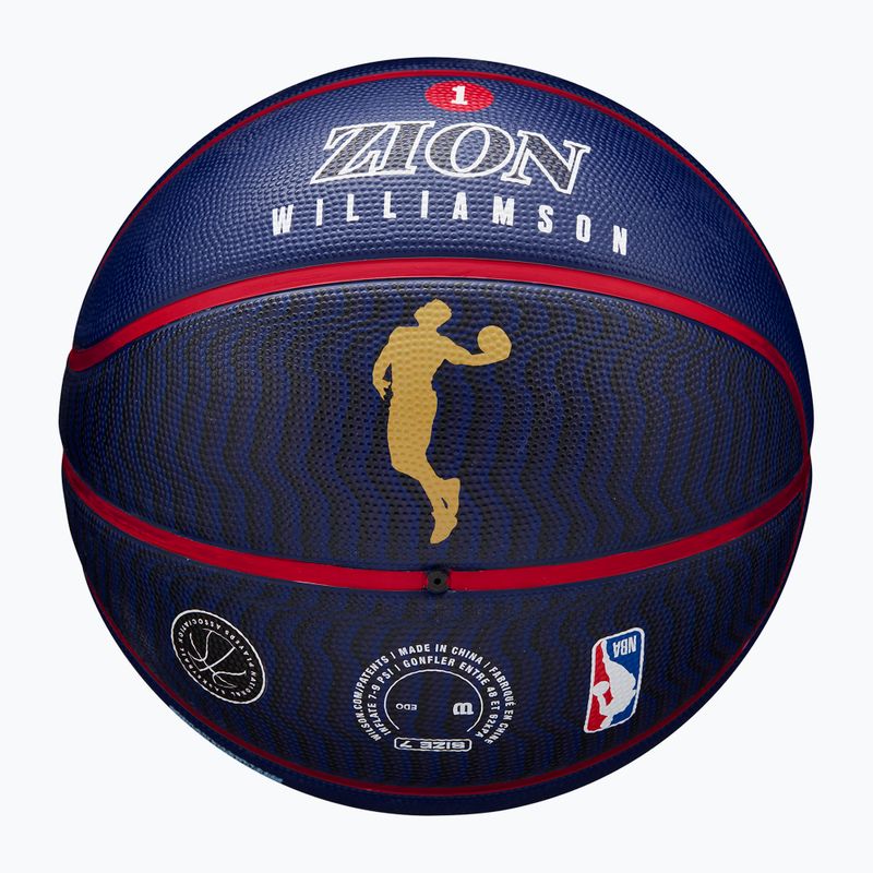 Piłka do koszykówki Wilson NBA Player Icon Outdoor Zion navy blue rozmiar 7 8