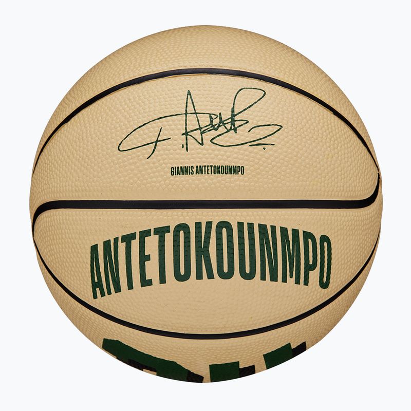 Piłka do koszykówki dziecięca Wilson NBA Player Icon Mini Giannis green/beige rozmiar 3
