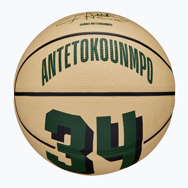 Piłka do koszykówki dziecięca Wilson NBA Player Icon Mini Giannis green/beige rozmiar 3 2