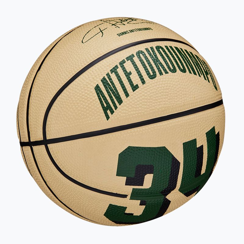 Piłka do koszykówki dziecięca Wilson NBA Player Icon Mini Giannis green/beige rozmiar 3 3