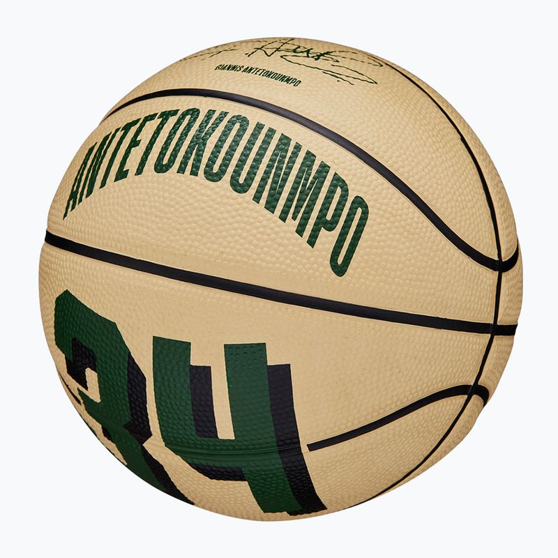 Piłka do koszykówki dziecięca Wilson NBA Player Icon Mini Giannis green/beige rozmiar 3 4