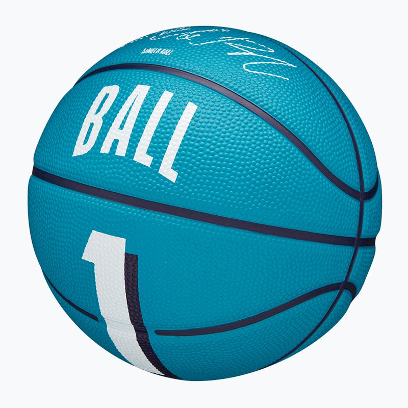Piłka do koszykówki dziecięca Wilson NBA Player Icon Mini Lamelo blue rozmiar 3 4
