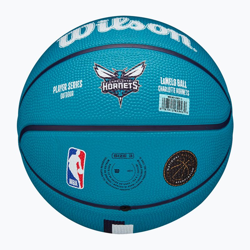 Piłka do koszykówki dziecięca Wilson NBA Player Icon Mini Lamelo blue rozmiar 3 6