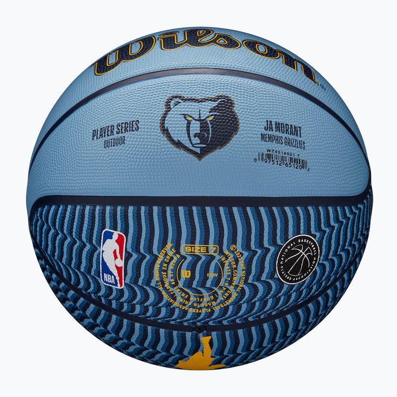 Piłka do koszykówki Wilson NBA Player Icon Outdoor Morant blue rozmiar 7 5