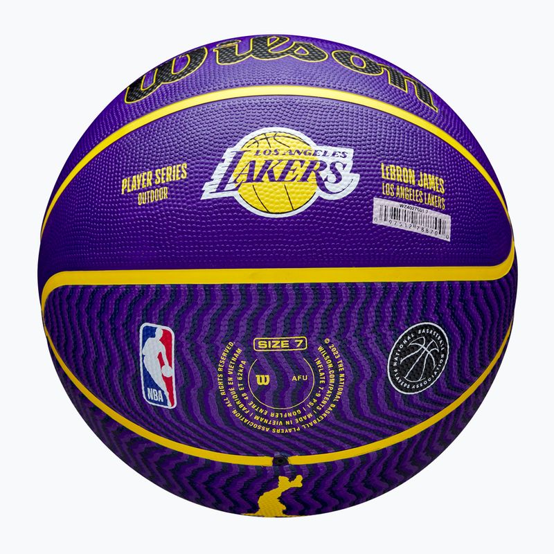 Piłka do koszykówki Wilson NBA Player Icon Outdoor Lebron blue rozmiar 7 6