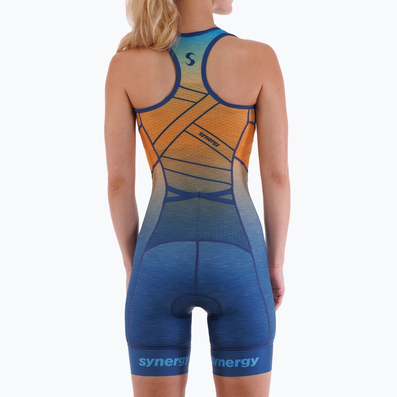 Kombinezon triathlonowy damski Synergy Pro Sleeveless Racerback Trisuit orange wave 2