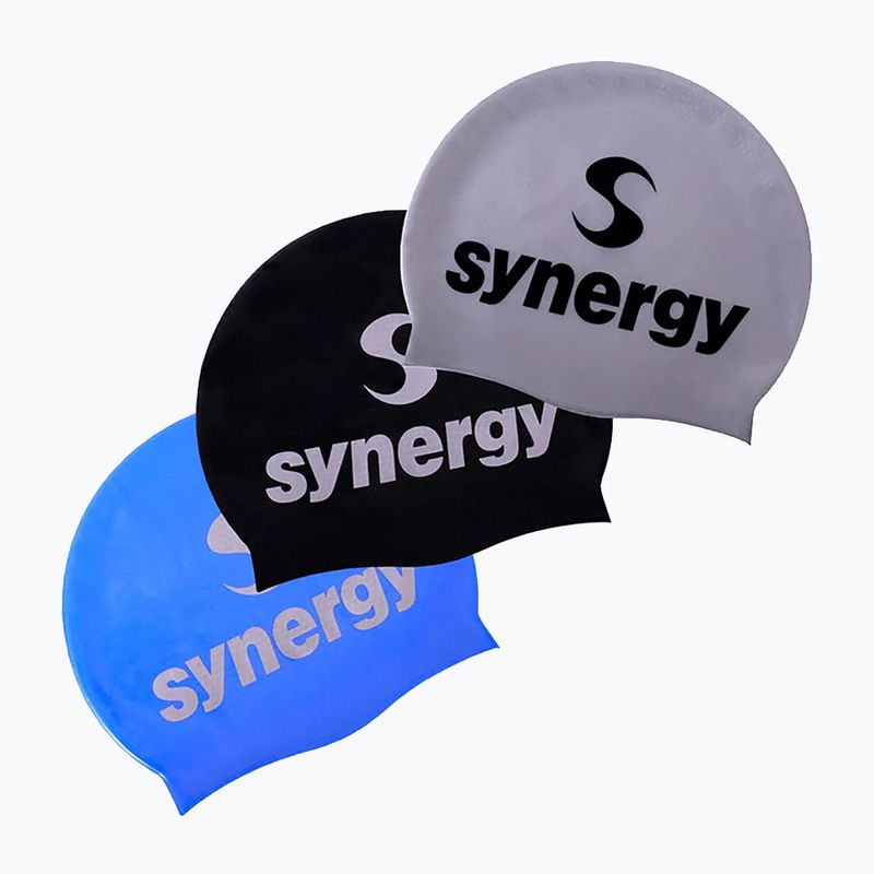 Czepek pływacki Synergy Silicone Swim Cap 3-Pack black/blue/silver
