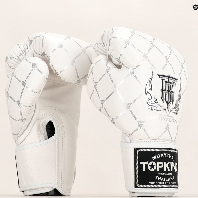 Rękawice bokserskie Top King Boxing Chain white/silver 8