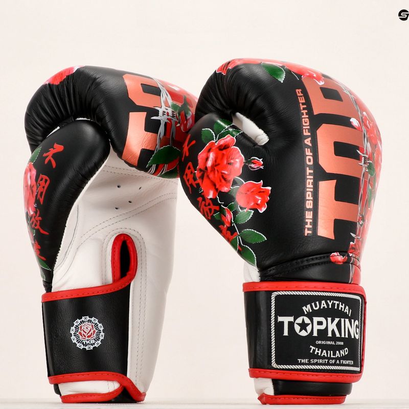 Rękawice bokserskie Top King Boxing Rose white/black 6