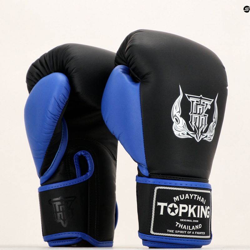 Rękawice bokserskie Top King Reborn Boxing Semi Leather black/blue 7