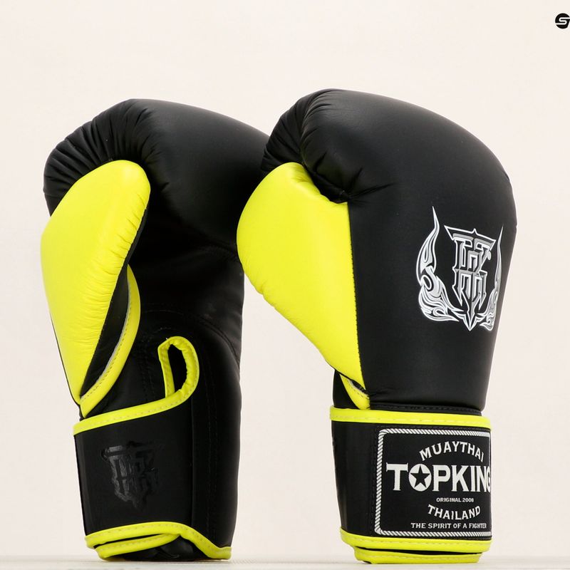 Rękawice bokserskie Top King Reborn Boxing Semi Leather black/yellow 6