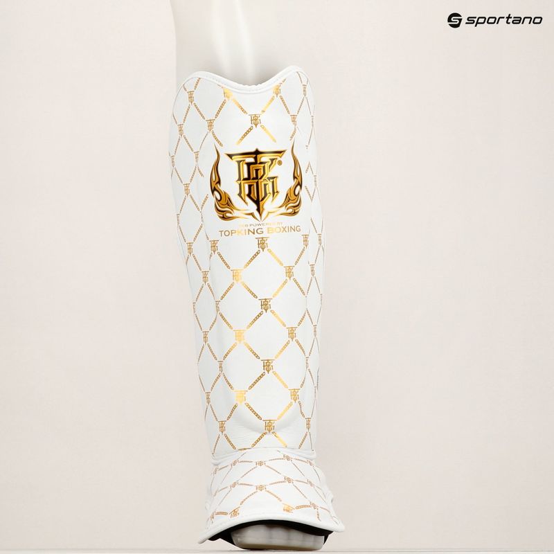 Ochraniacze piszczeli i stóp Top King Chain Semi Leather white/gold 8