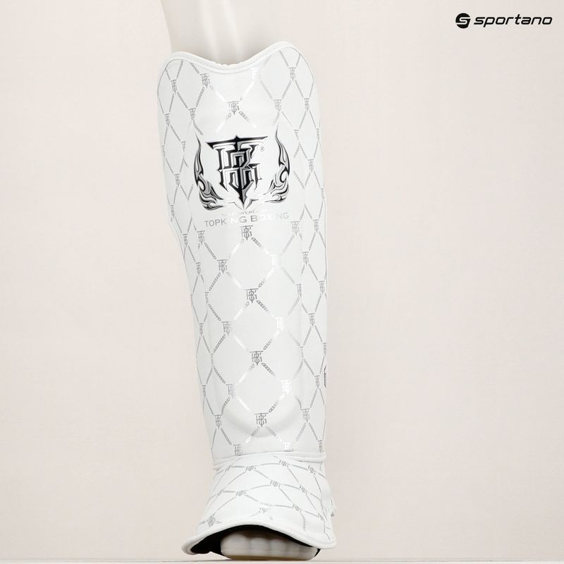 Ochraniacze piszczeli i stóp Top King Chain Semi Leather white/silver 8