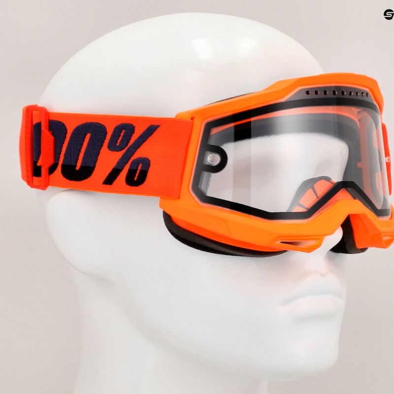 Gogle rowerowe 100% Accuri 2 Enduro MTB neon/orange/clear 7