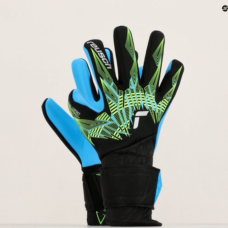 Rękawice bramkarskie Reusch Pure Contact Aqua black/fluo lime/aqua 7