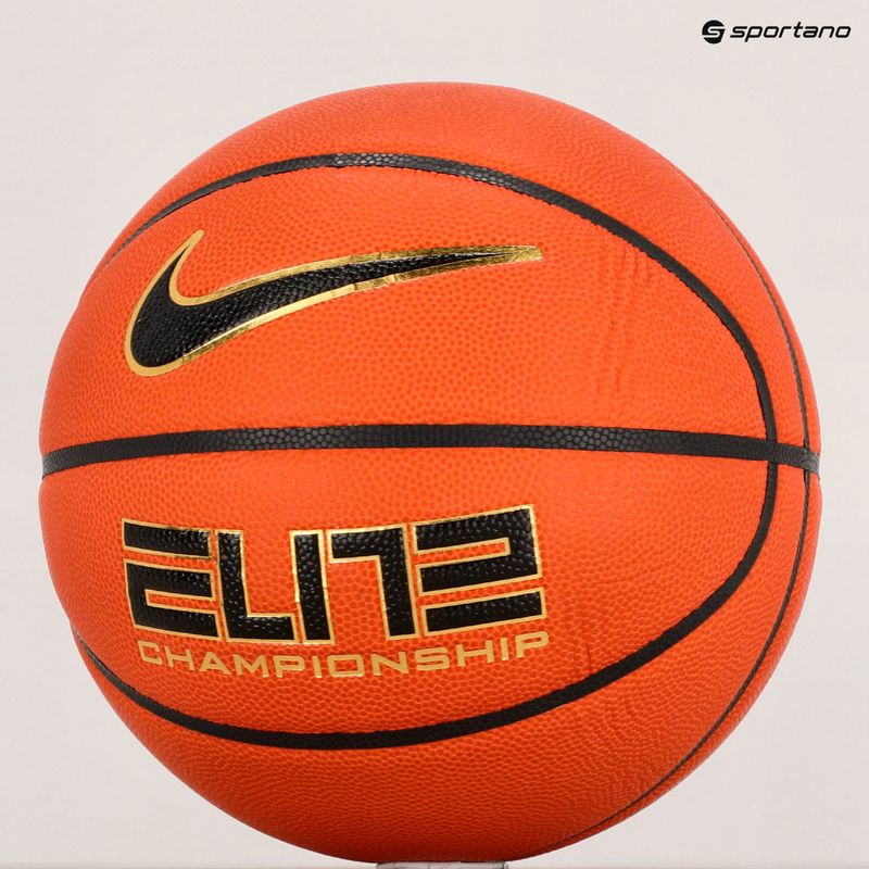 Piłka do koszykówki Nike Elite Championship 8P 2.0 Deflated amber/black/metallic gold/black rozmiar 7 5