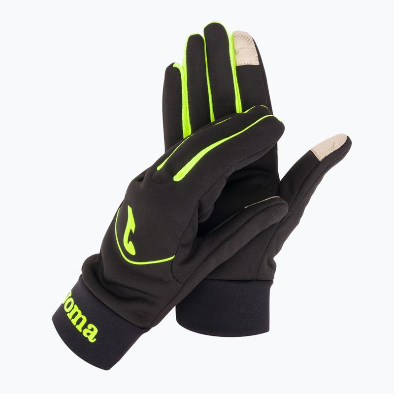 Rękawiczki do biegania Joma Tactile Running black/green fluor