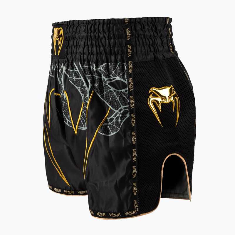 Spodenki treningowe męskie Venum Serpenti Muay Thai black/silver/gold 3