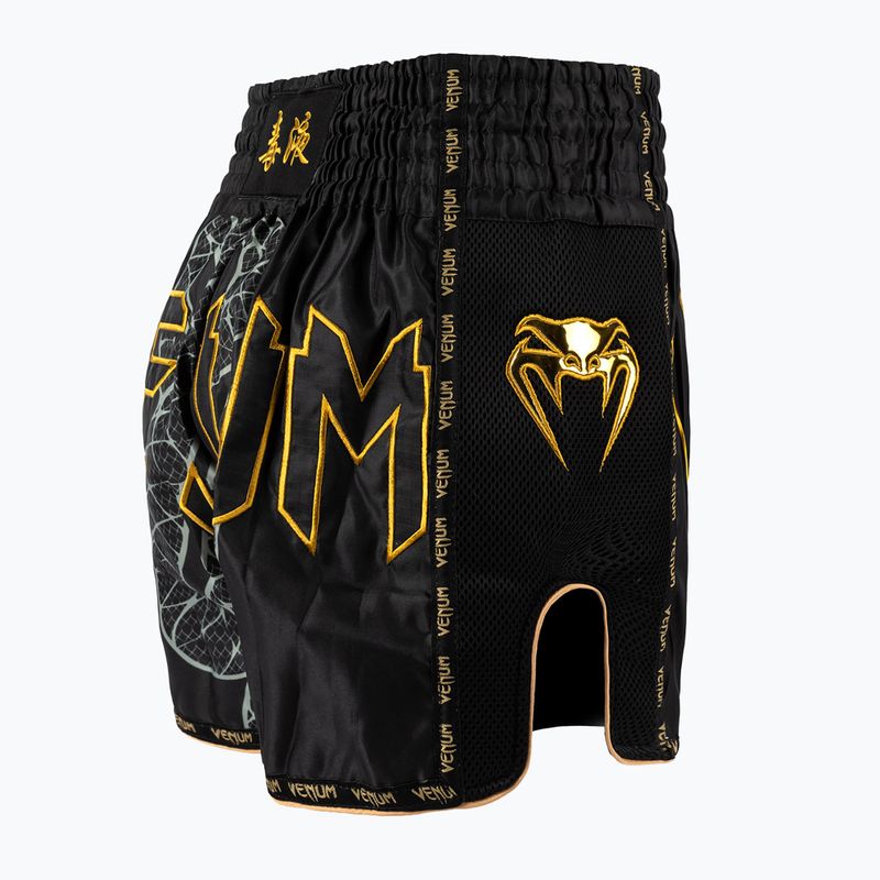 Spodenki treningowe męskie Venum Serpenti Muay Thai black/silver/gold 4