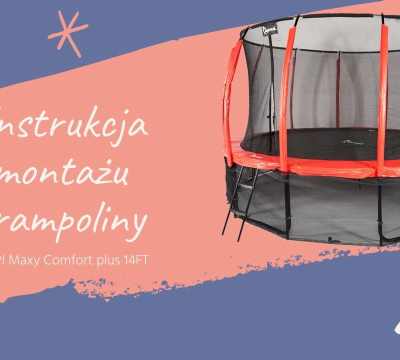 Trampolina ogrodowa Jumpi Maxy Comfort Plus 374 cm pomarańczowa 3