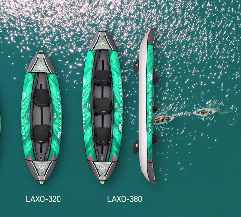 Kajak pompowany 3-osobowy Aqua Marina Laxo Recreational Kayak 12'6" dark green 19