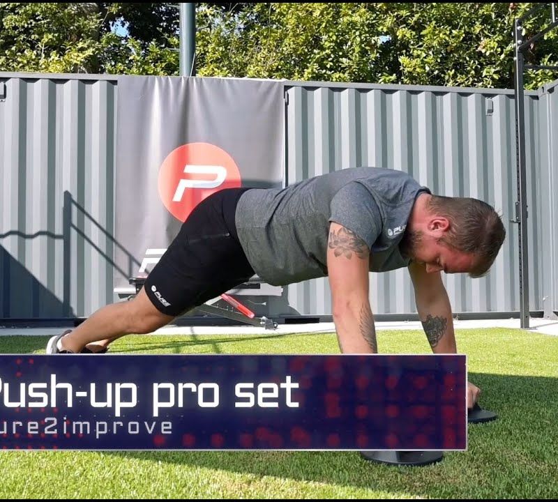 Uchwyty do pompek Pure2Improve Push-up Pro Set czerwono-czarne P2I202160 6