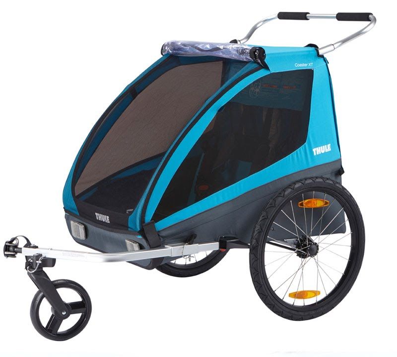 Przyczepka rowerowa dwuosobowa Thule Coaster XT Bike Trailer+Stroll zielona 10101820 11