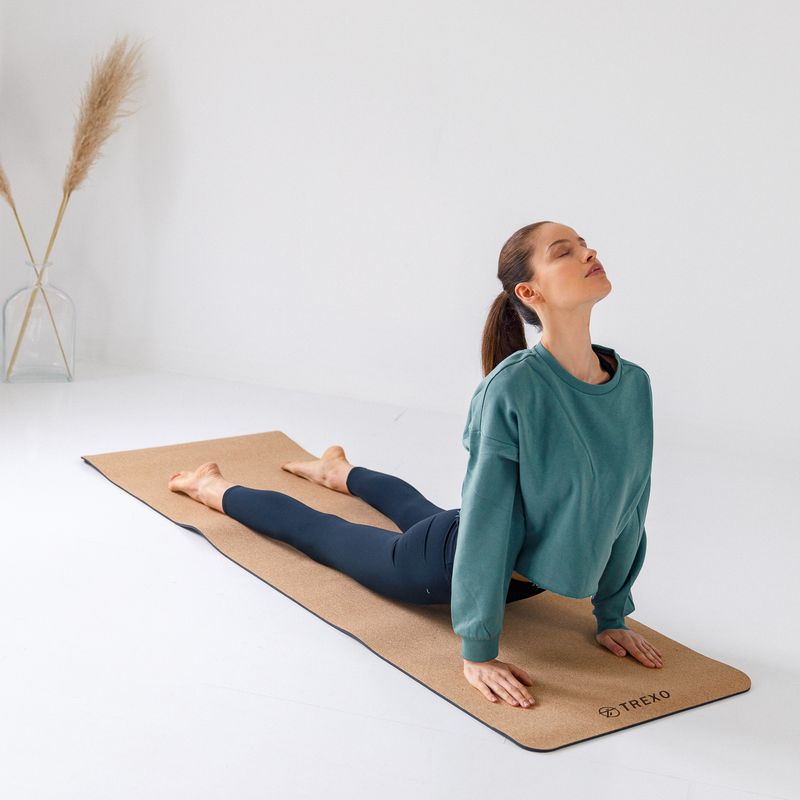 Mata do jogi XTREXO Korkowa TPE 6 mm czarna 7