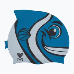 Czepek pływacki dziecięcy TYR Charactyr Happy Fish Cap niebieski LCSHFISH