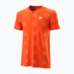 Koszulka tenisowa męska Wilson PWR SMLS Henley III pomarańczowa WRA804501