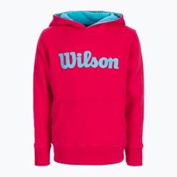 Bluza tenisowa dziecięca Wilson Script Cotton PO Hoody różowa WRA769221