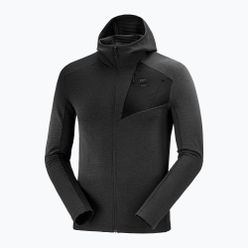 Bluza polarowa męska Salomon Outline FZ Hoodie czarna LC1368300